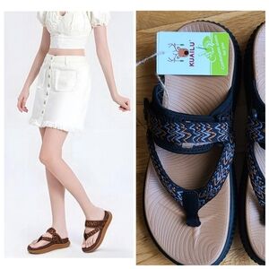 🆕️ KuaiLu Orthotic Flip Flops Comfort Travel Plantar Faciitis Hiking Sz 10